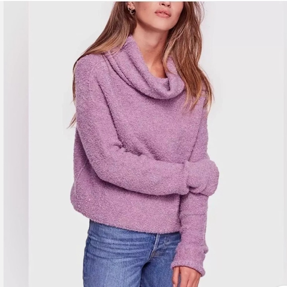 Free People lavender Cowl Neck Sweater